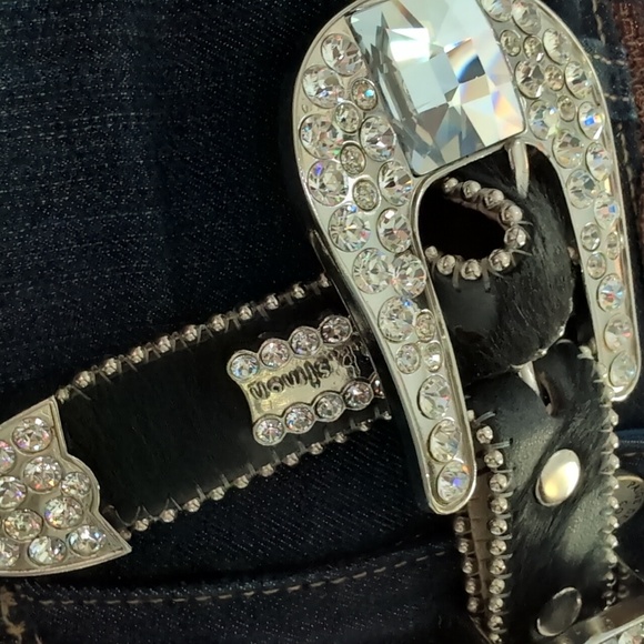 Chic Black and Silver Embellished Belt - Picture 3 of 4